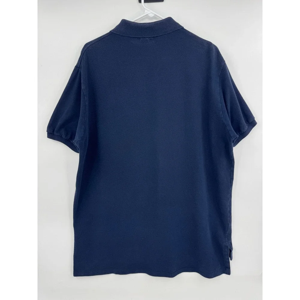 VTG Polo Ralph Lauren The Big‎ Shirt Navy Blue Crest Pocket Polo Mens Medium M